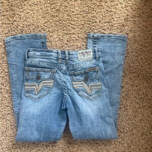 Salvage Light Blue Kids' Bootcut Jeans with Embroidered Back Pockets